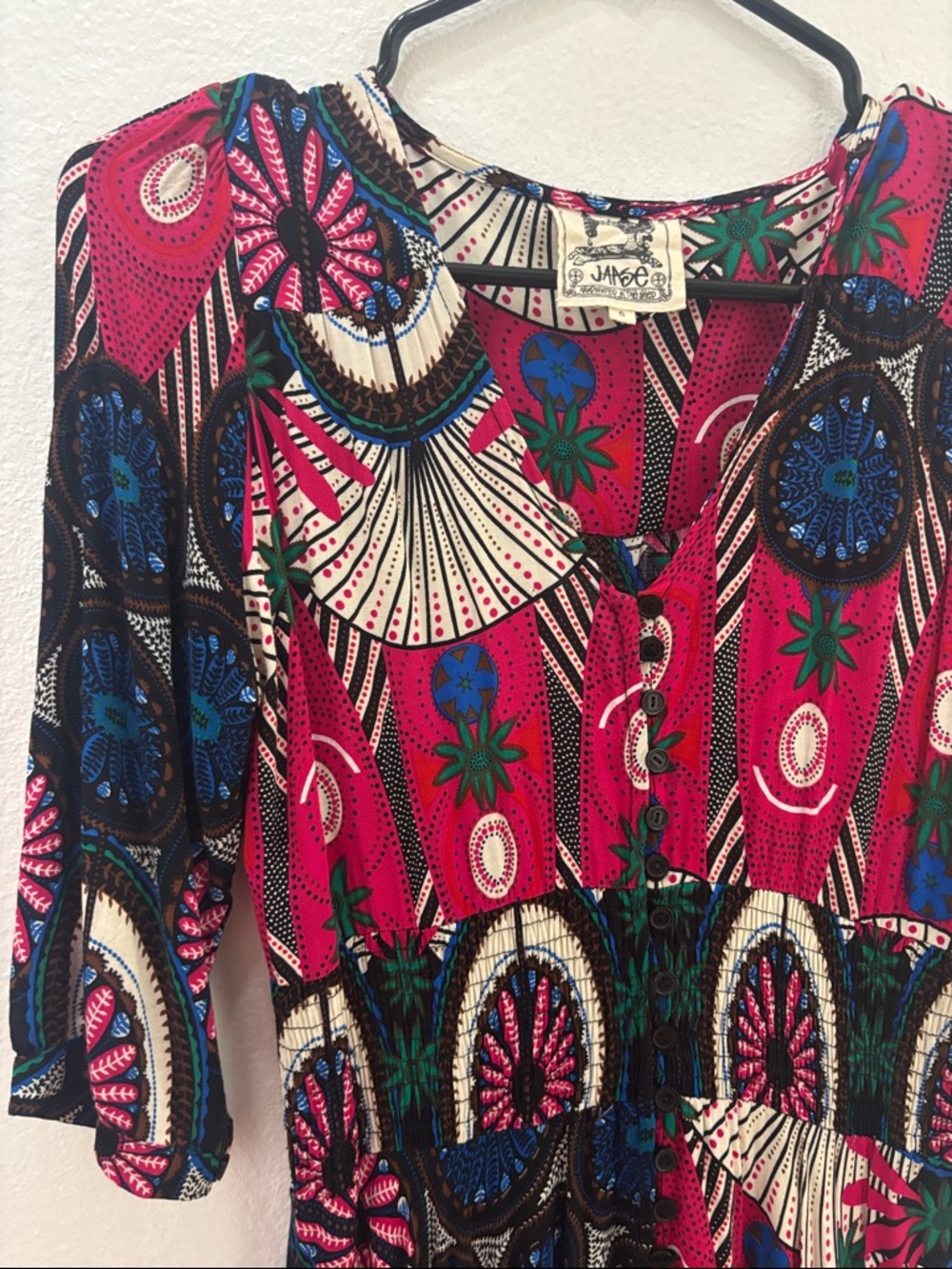 Jaase Multicolor Bohemia Buttons Maxi Dress